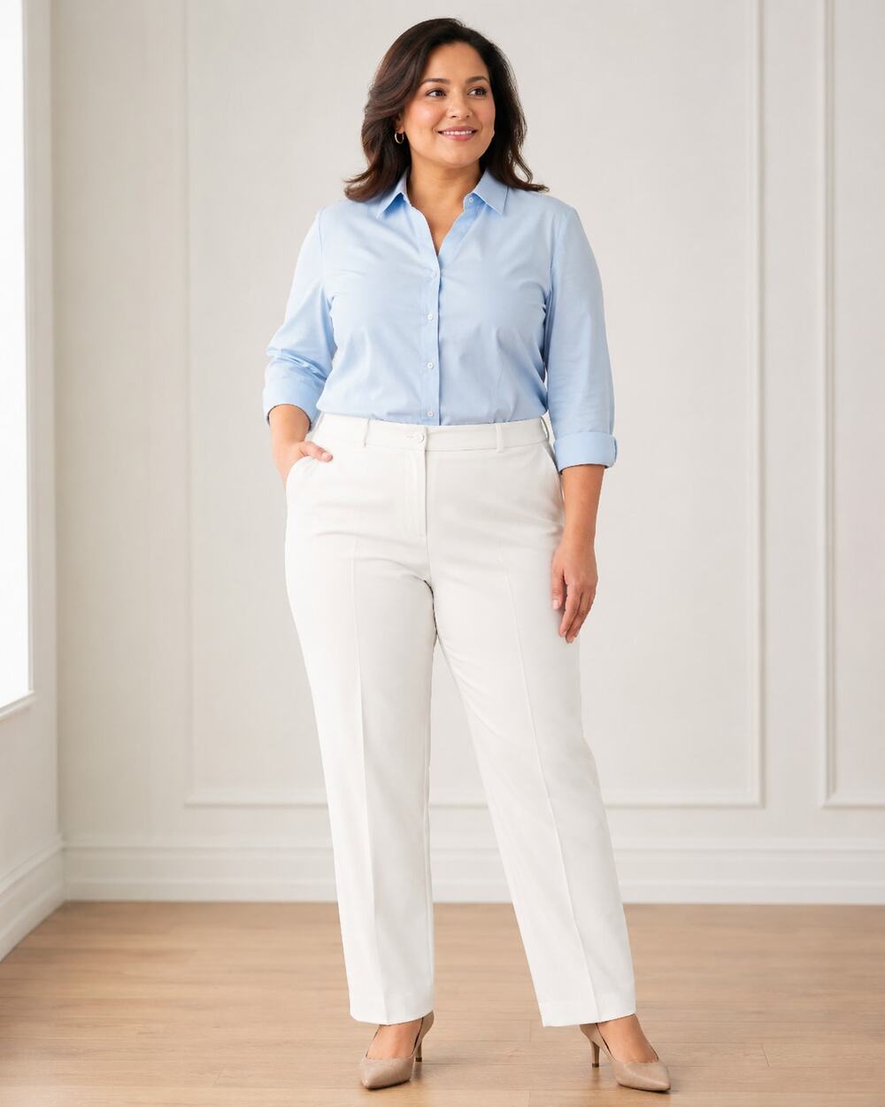 Talbots Providence Pants 16P White Career Trouser Petite Work Church